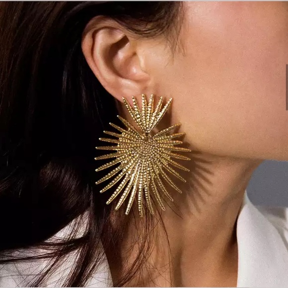 Sarrah Jewelry - New Oversized Love Heart Burst Statement Earrings